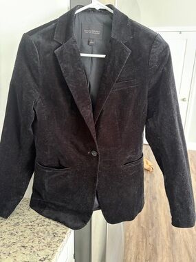 Banana Republic Black Velvet Single-Button Women's Blazer